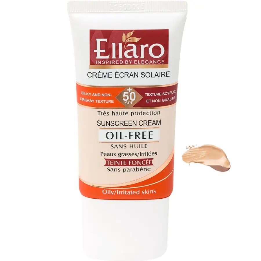 کرم ضد آفتاب رنگی پوست چرب SPF50 الارو 50ml (بژ طبیعی) Ellaro