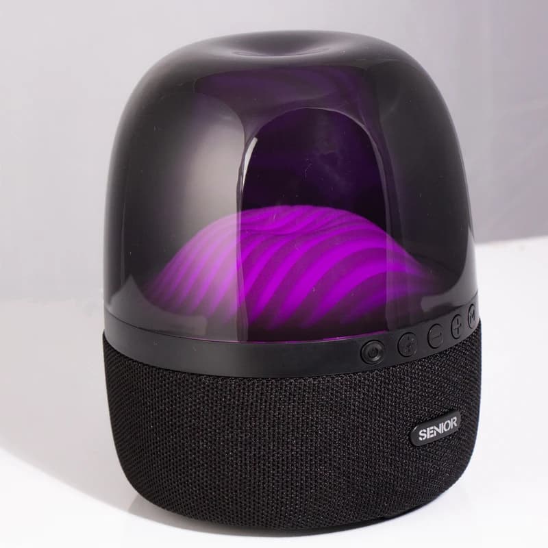 اسپیکر بلوتوثی کی اف-سنیور مدل R-810 طرح شیشه ای — تصویر ۳