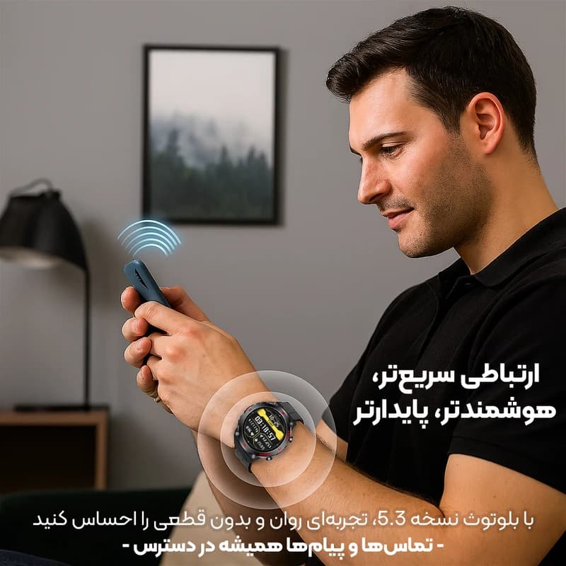 ساعت هوشمند 48 میلی متری لـونکس مدل C2li-X͏2 با بند سیلیکونی — تصویر ۳