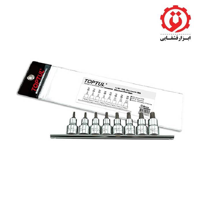 ست 8 عددی ریلی بکس ستاره ای سوراخ دار 1/2 اینچ ، 6 پر تاپ تول مدل GAAG0806