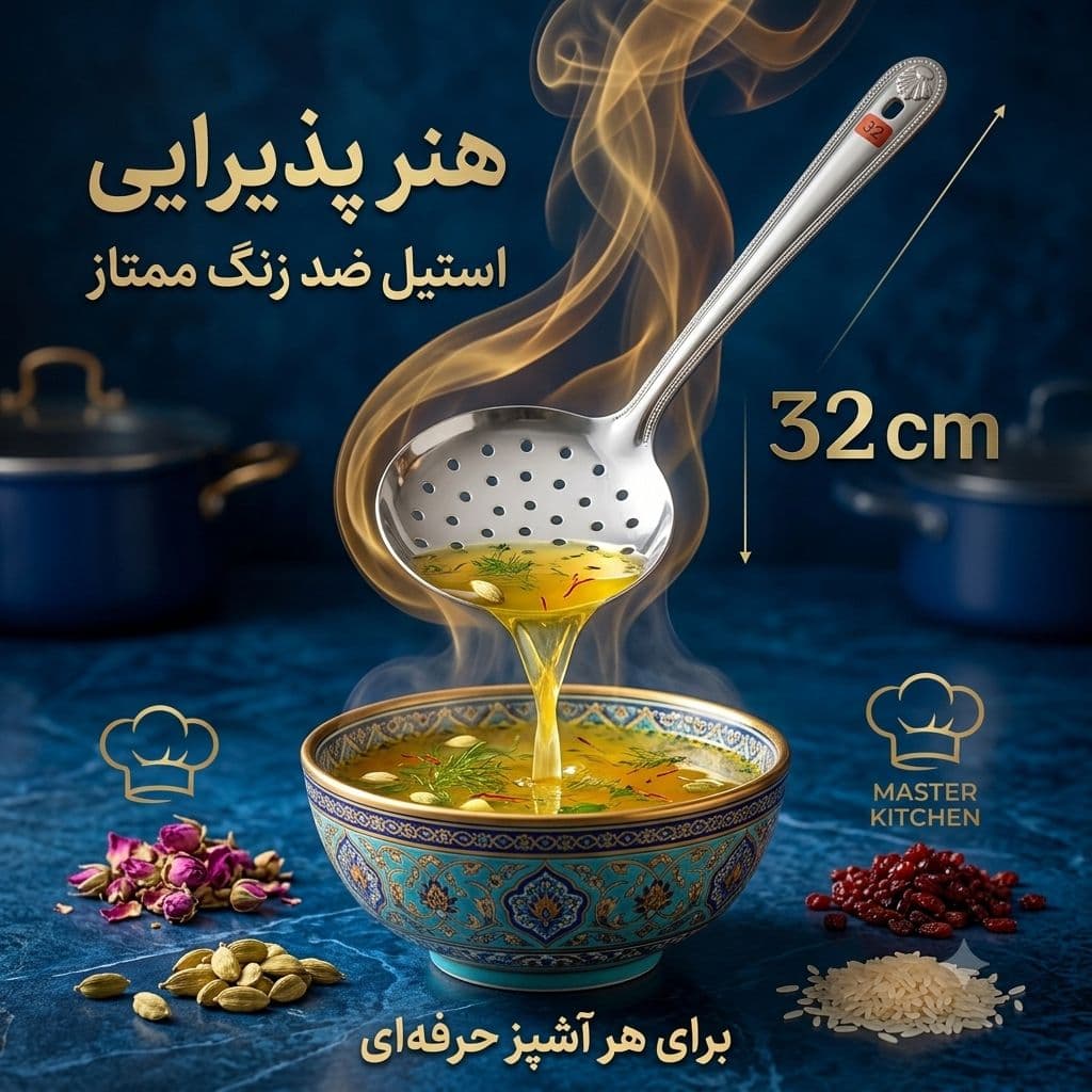 کفگیر استیل 32 سانتیمتری — تصویر ۲