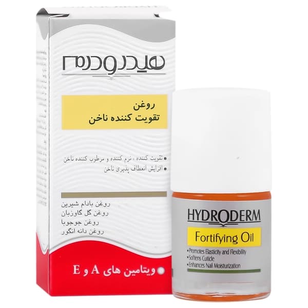 روغن تقویت کننده ناخن هیدرودرم 8 میلی لیتر | تقویت، ترمیم و جلوگیری از شکنندگی ناخن، حاوی ویتامین ای و آ — تصویر ۲