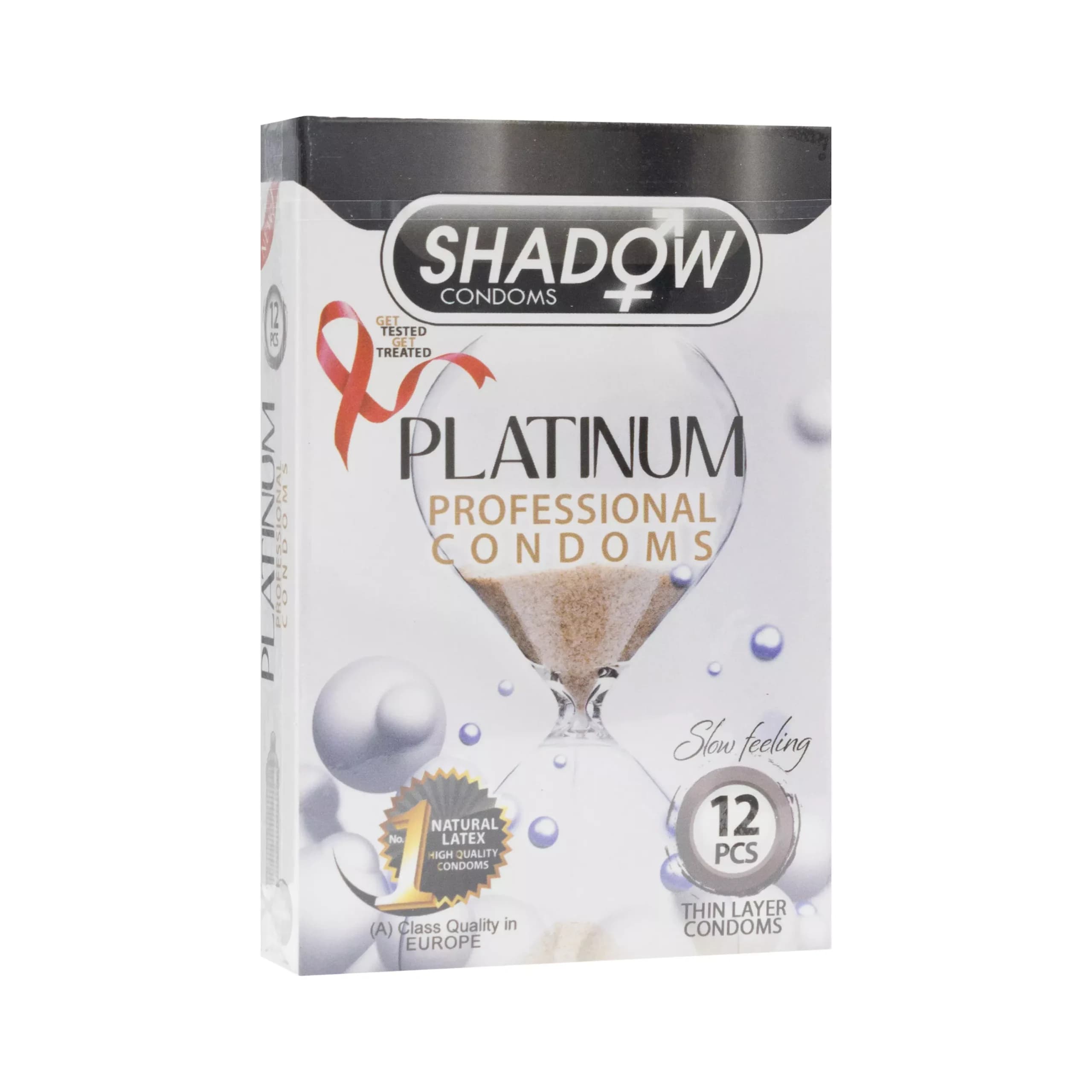 کاندوم تاخیری شادو مدل Platinum بسته 12 عددی | افزایش زمان رابطه و محافظت مطمئن