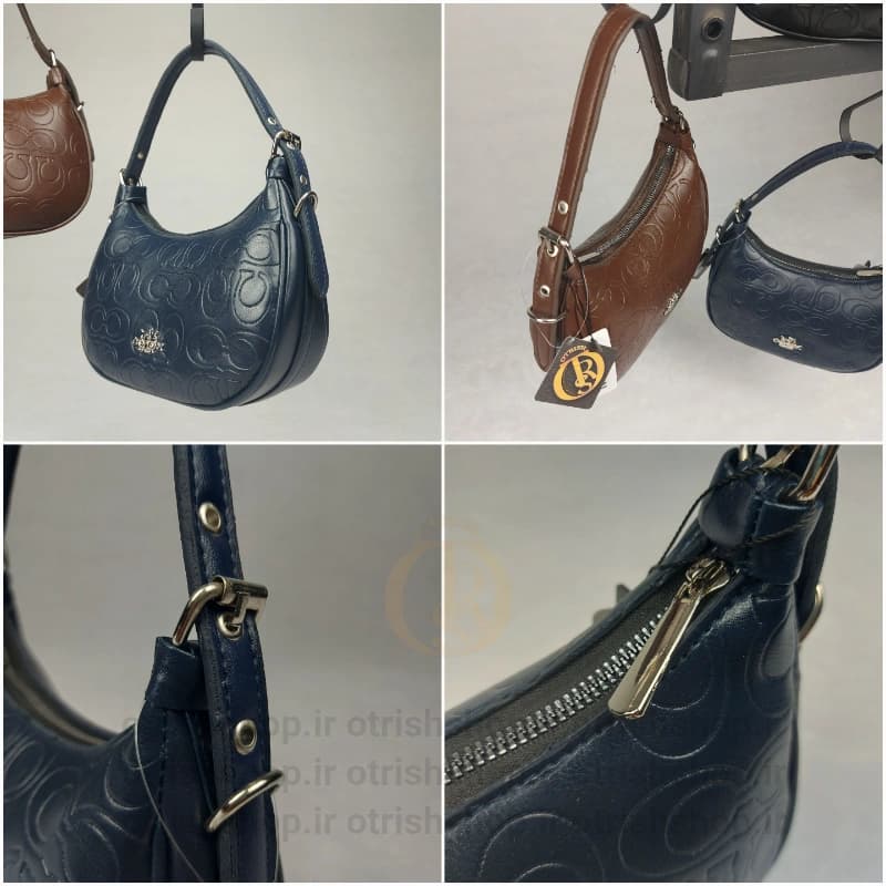 کیف زنانه قایقی برند کوچ (چرم صنعتی لئو، بند دوشی و دستی، ابعاد جمع‌وجور) — تصویر ۵