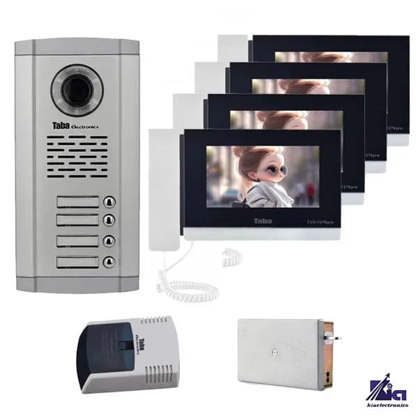 پکیج آیفون تصویری چهار طبقه تابا مدل 1070 سفید
