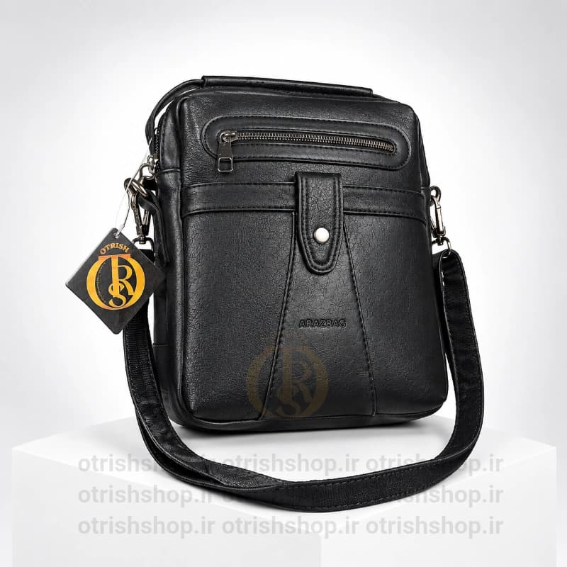 کیف دوشی چرمی برند آراز بگ Araz Bag (چرم صنعتی ضخیم، جیب‌های کاربردی، اسپرت و شیک)