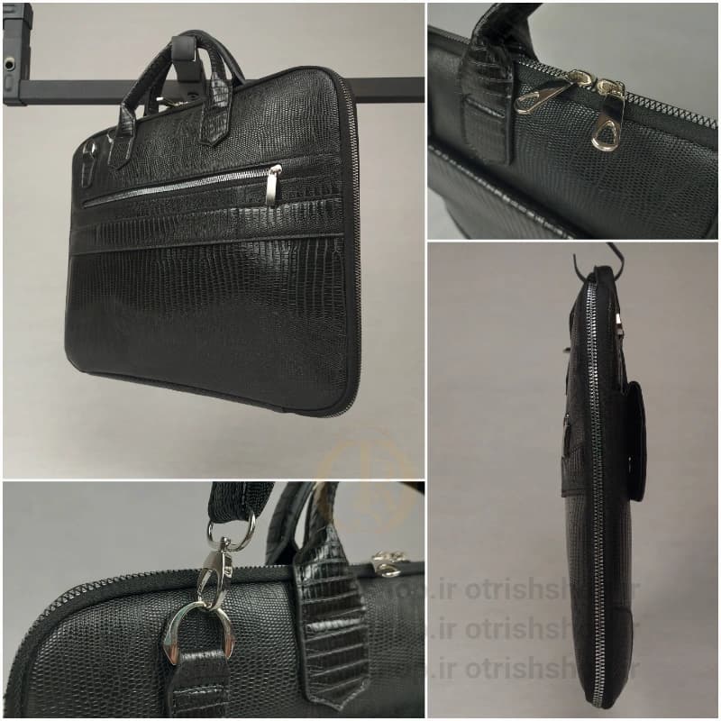 کیف فولدر اداری برند دقت (چرم صنعتی نرم، دارای بند بلند و کوتاه، بسیار جادار) — تصویر ۲