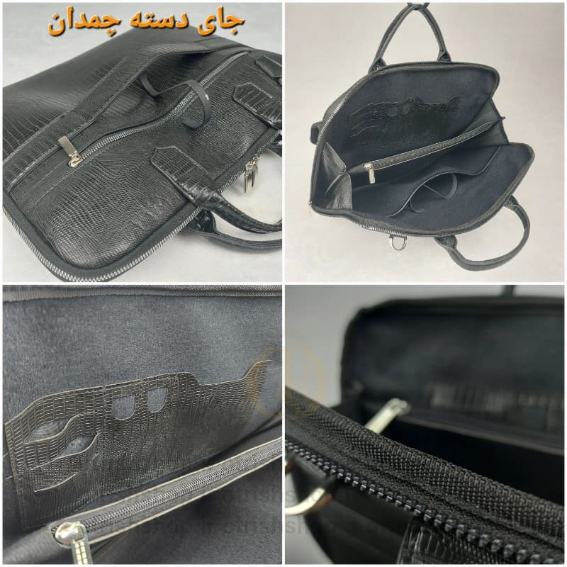 کیف فولدر اداری برند دقت (چرم صنعتی نرم، دارای بند بلند و کوتاه، بسیار جادار) — تصویر ۴