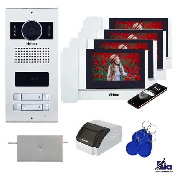 پکیج آیفون تصویری چهار طبقه برایتون مدل 7040-WIFI با پنل کارتی