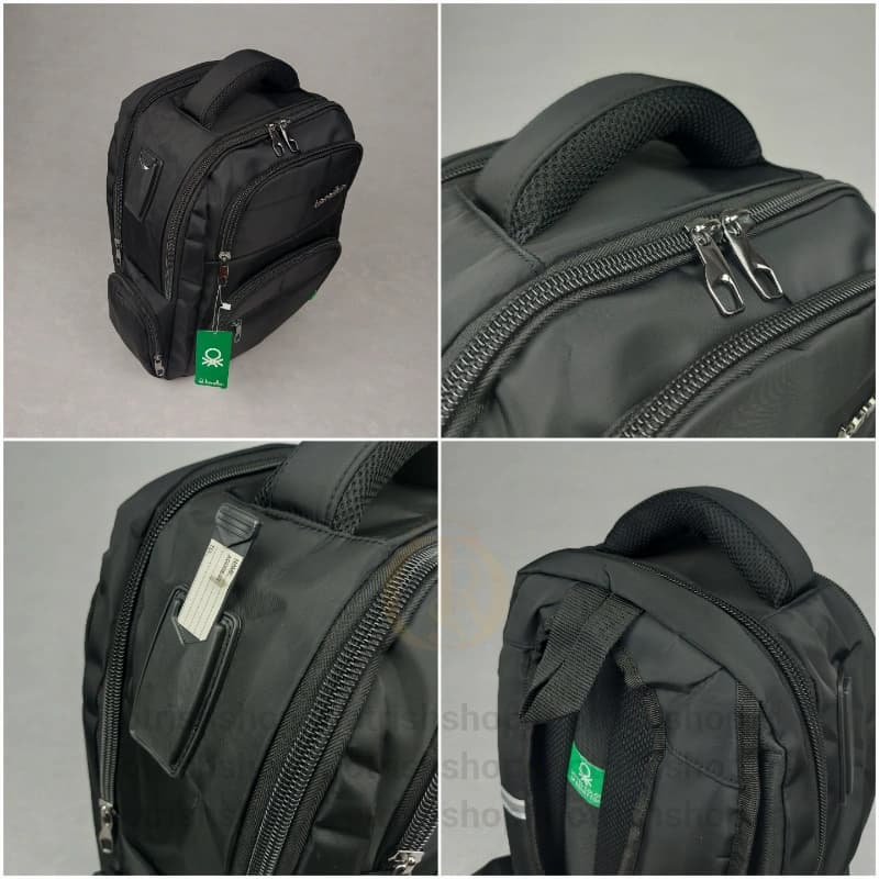 کوله برزنتی بنتون benetton (ضد آب، جیب لپتاپ، پورت USB) — تصویر ۳