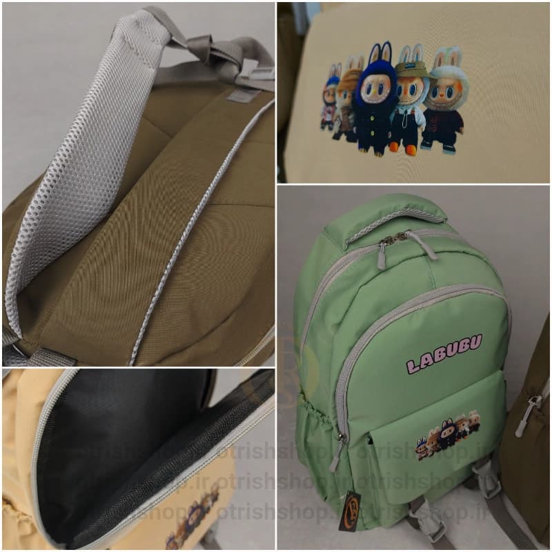 کوله پارچه ای مدرسه بلوبو (قابل شستشو، بسیار سبک، آستر برزنتی) — تصویر ۳