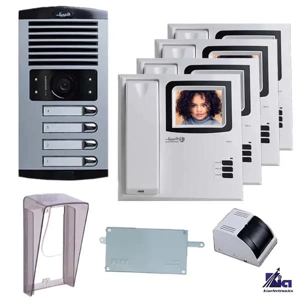 پکیج آیفون تصویری 4 واحدی الکتروپیک مدل 1286-V2 با بارانگیر