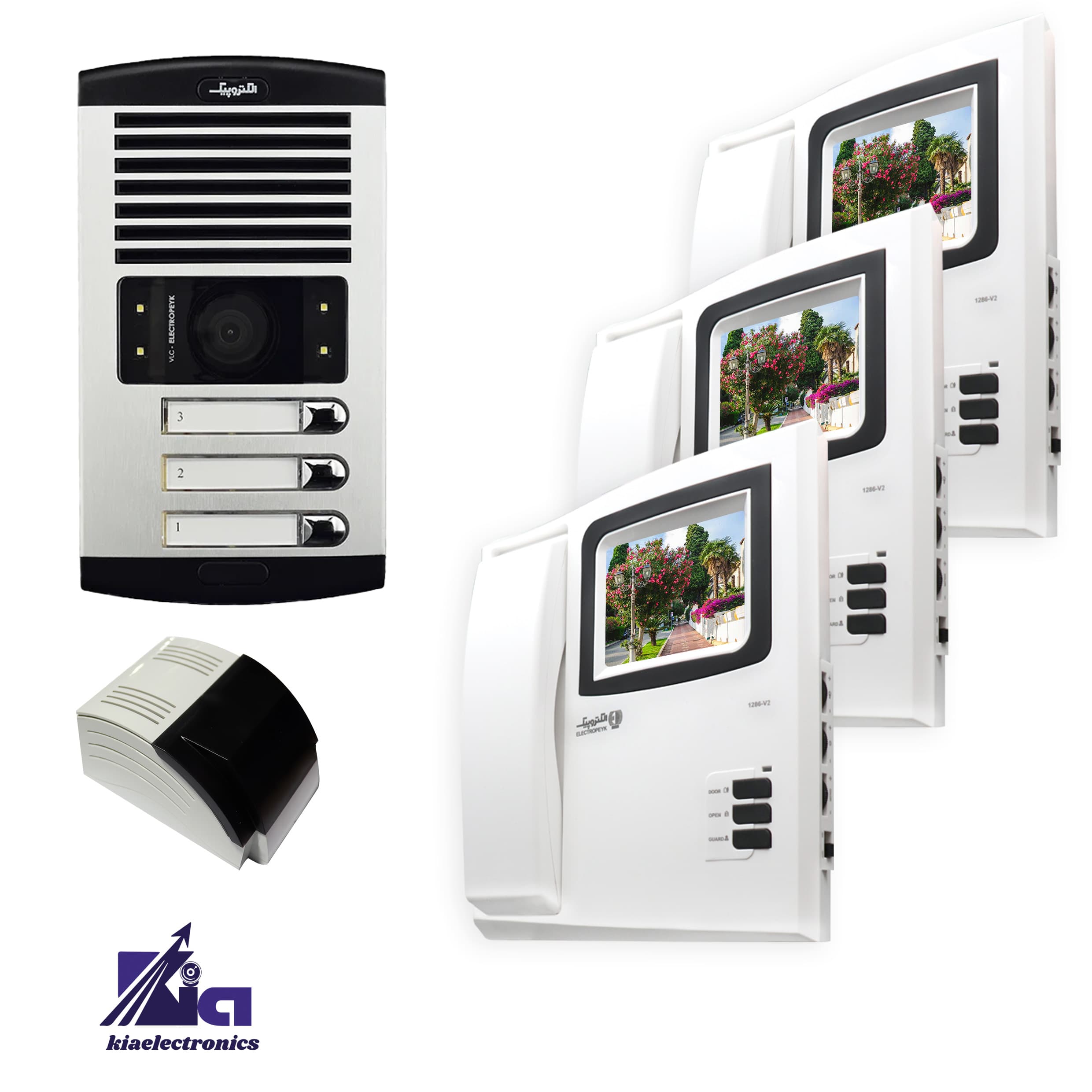 پکیج آیفون تصویری 3 واحدی الکتروپیک مدل 1286-V2