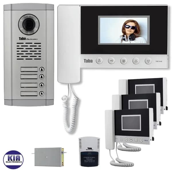 پکیج آیفون تصویری 4 واحدی تابا مدل TVD-5-43 و پنل سهند