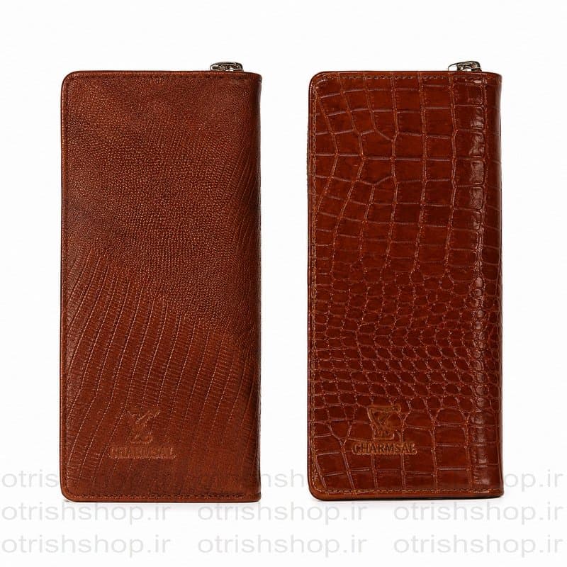 کیف دسته چکی چرم طبیعی گاوی برند چرم سال (۱۷ جای کارت، گارانتی یک ساله) — تصویر ۳