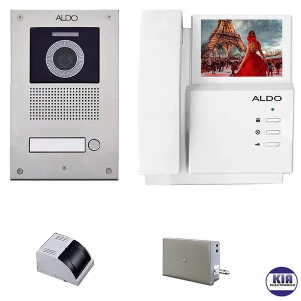 پکیج آیفون تصویری یک واحدی آلدو 412m باحافظه و پنل 4UCM