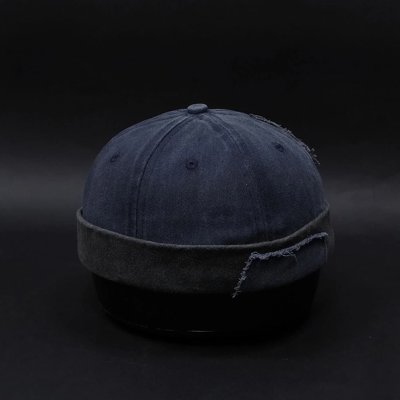 کلاه لئونی کتان سنگ‌شور Docker Cap تکه‌دوزی شده | کلاه ملوانی با استایل وینتیج و استریت‌ویر