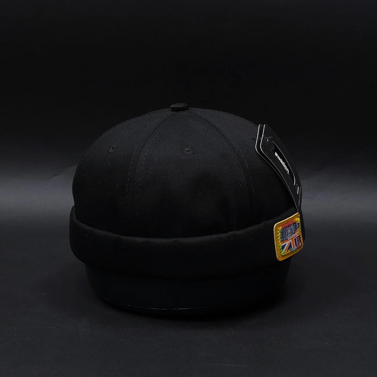 کلاه لئونی کتان پرچم بریتانیا تکه‌دوزی Docker Cap | کلاه ملوانی با استایل وینتیج و اروپایی — تصویر ۳