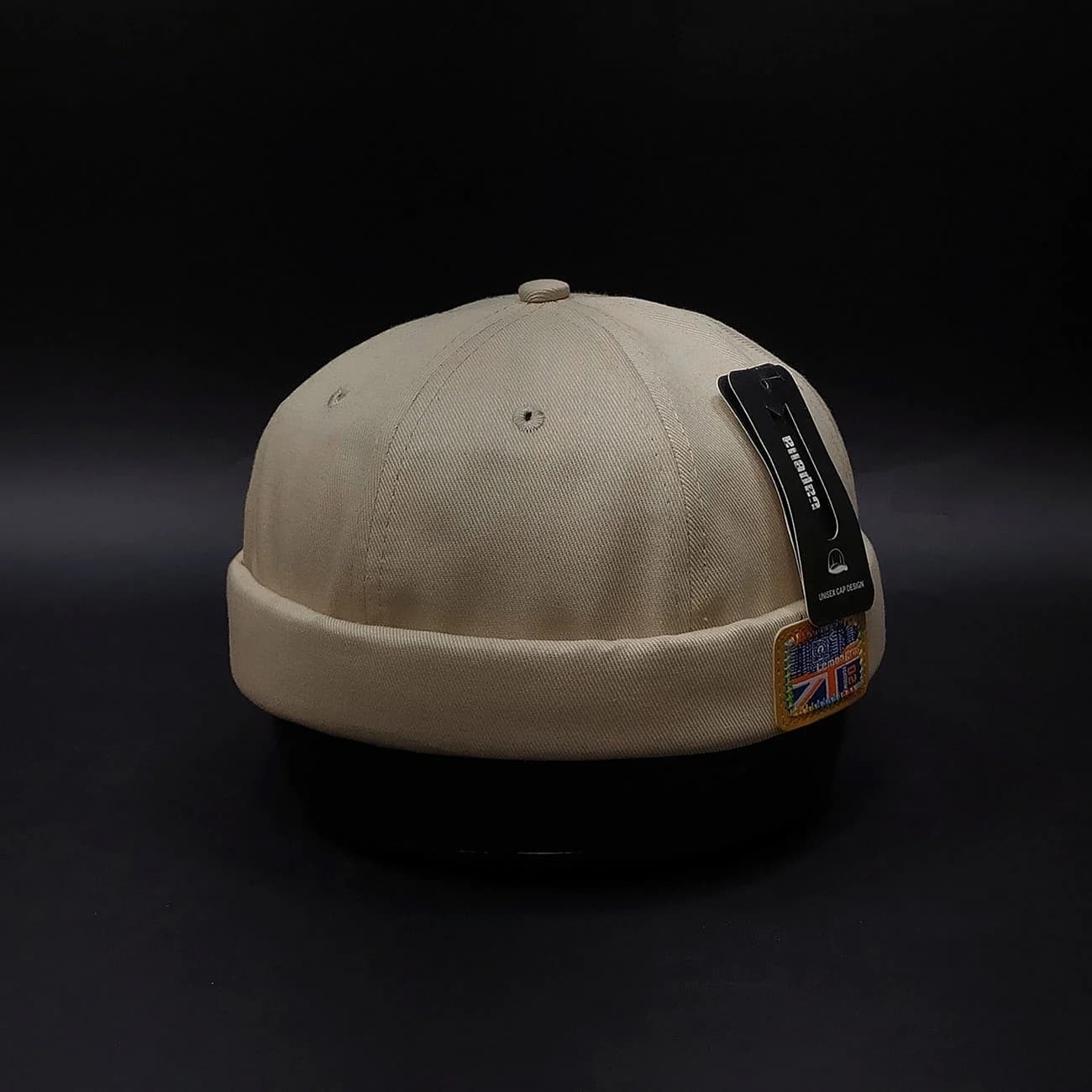کلاه لئونی کتان پرچم بریتانیا تکه‌دوزی Docker Cap | کلاه ملوانی با استایل وینتیج و اروپایی — تصویر ۷