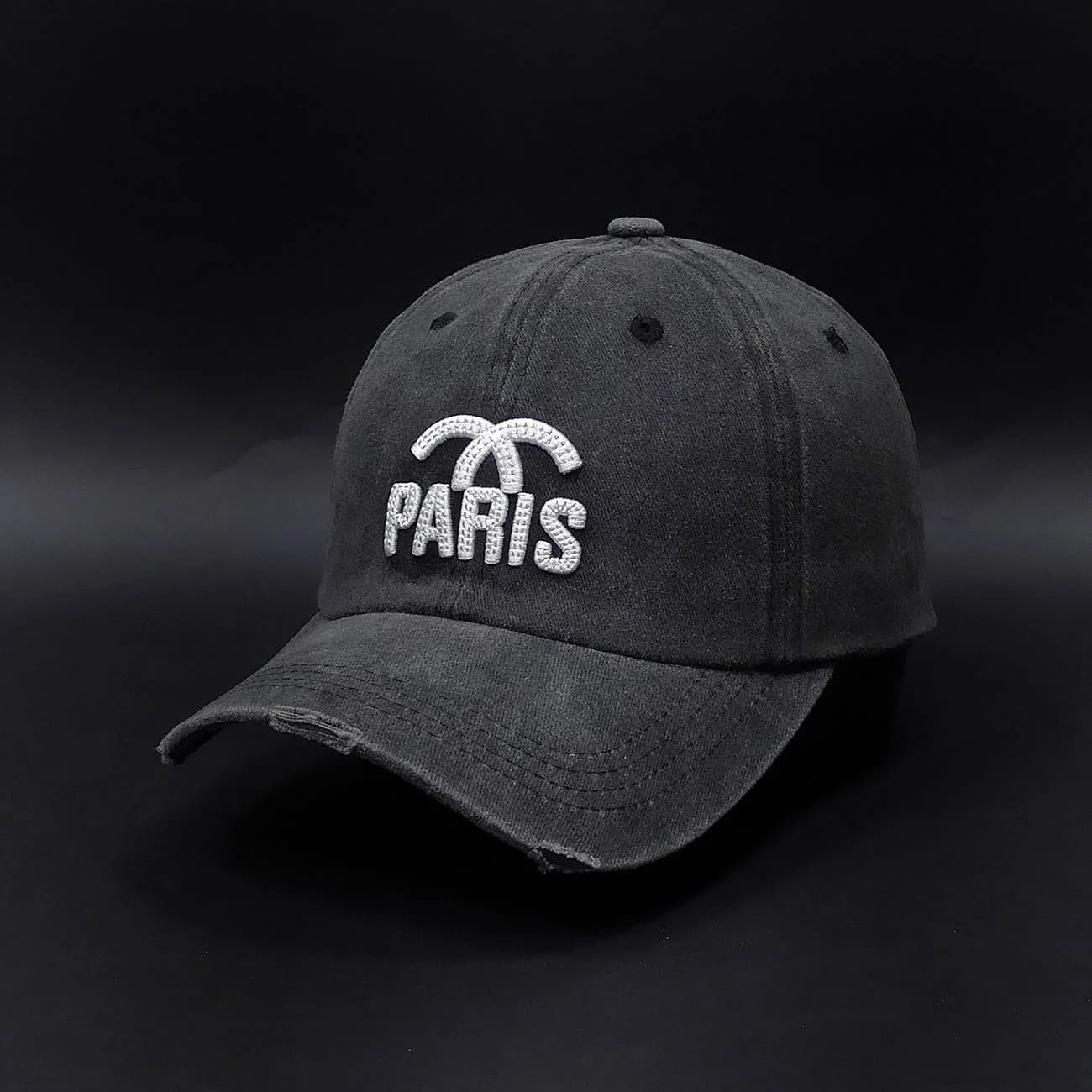 کلاه بیسبالی کتان سنگشور زاپ‌دار PARIS | کپ فشن با گلدوزی پاریس و استایل وینتیج — تصویر ۶