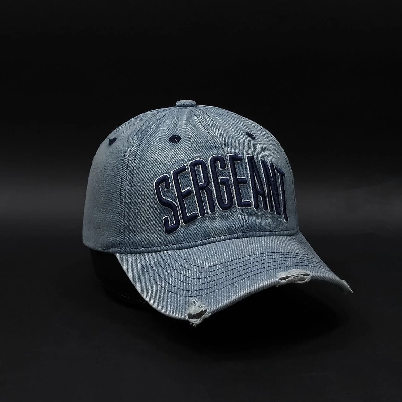 کلاه بیسبالی جین SERGEANT | کپ دنیم وینتیج با استایل خیابانی و گلدوزی خاص — تصویر ۳