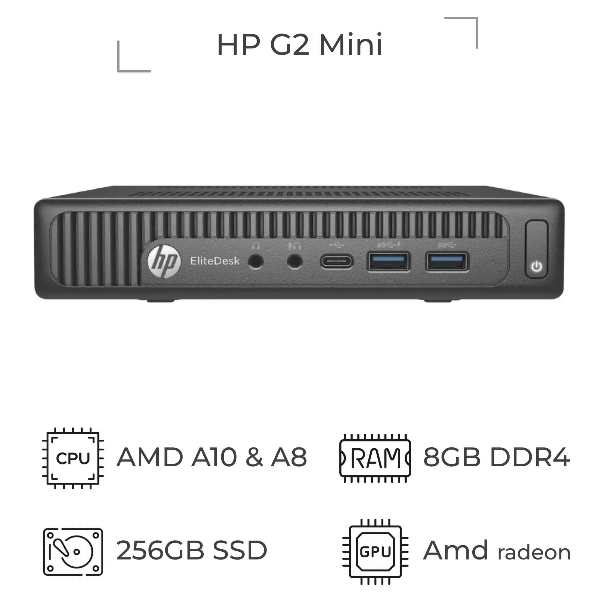تاینی مینی کیس استوک HP G2 Tiny با پردازنده AMD — تصویر ۲