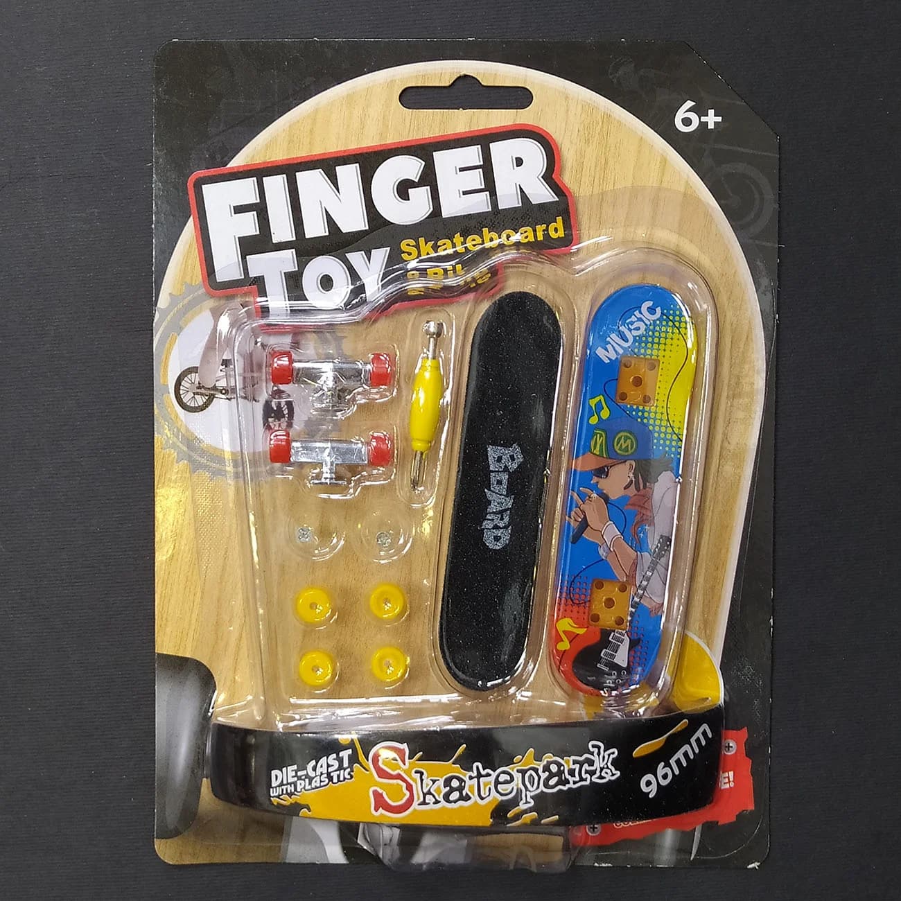 فینگربرد اسکیت برد دستی حرفه‌ای Pro Fingerboard | فینگر اسکیت کامل همراه گریپ، چرخ یدک و ابزار تنظیم — تصویر ۶