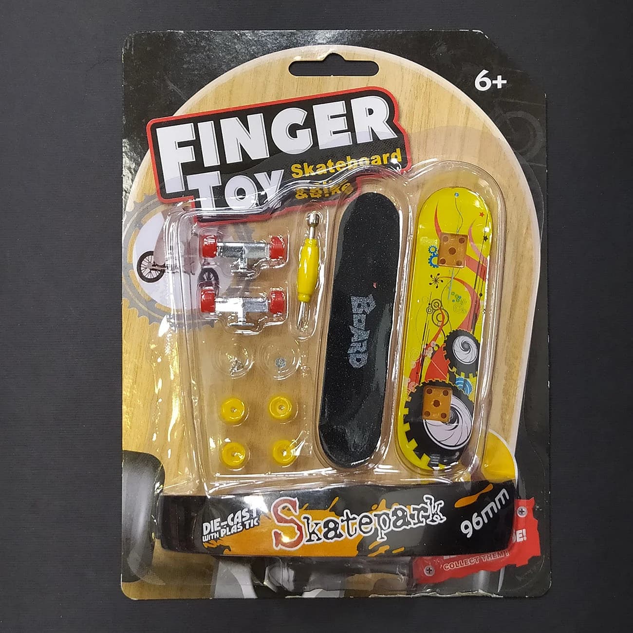 فینگربرد اسکیت برد دستی حرفه‌ای Pro Fingerboard | فینگر اسکیت کامل همراه گریپ، چرخ یدک و ابزار تنظیم — تصویر ۴