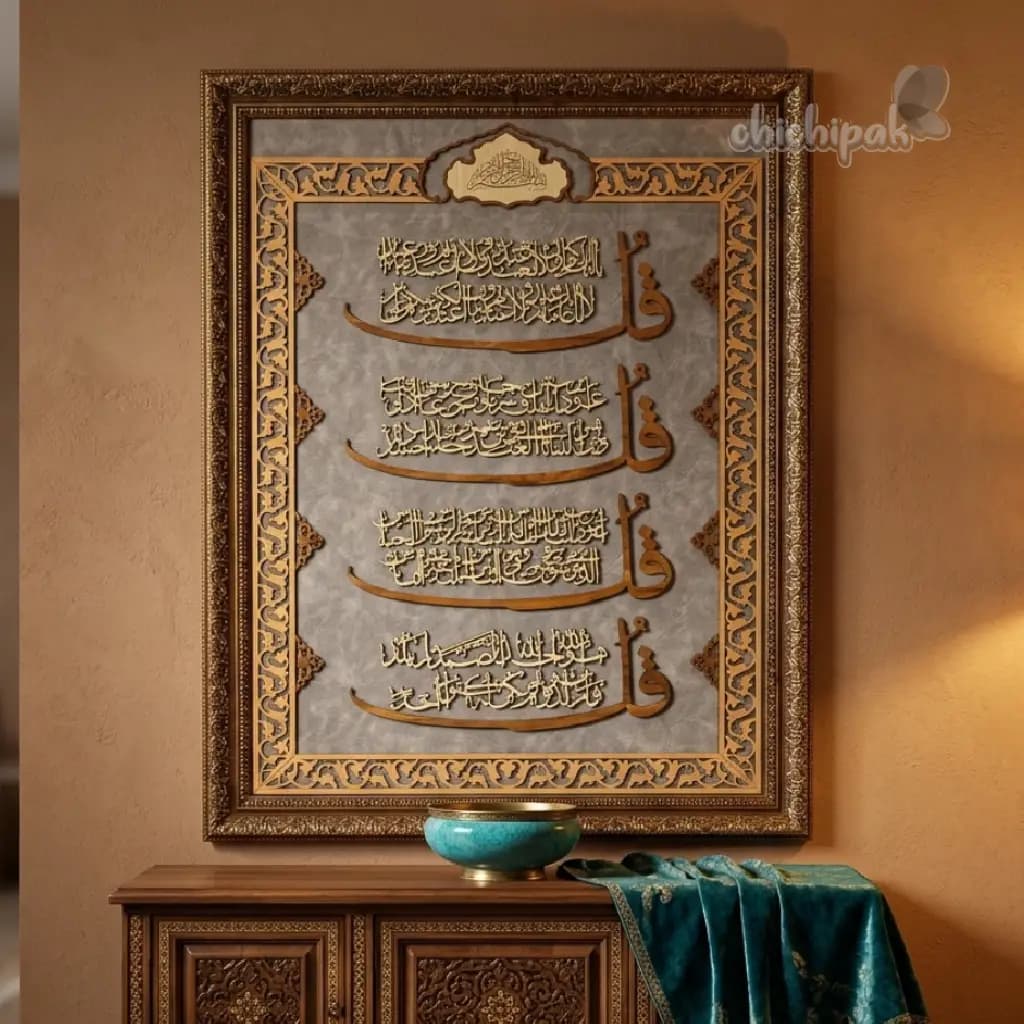 تابلو دکوراتیو معرق چهارقل 70*90 — تصویر ۲