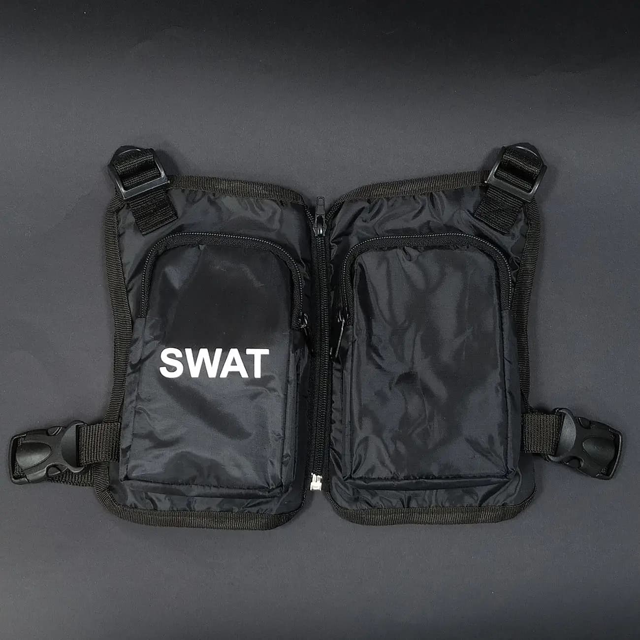 کیف پلیسی 2 جیب SWAT وسط زیپ جلیقه‌ای شمعی | کیف تاکتیکال روی سینه با طراحی جلیقه‌ای