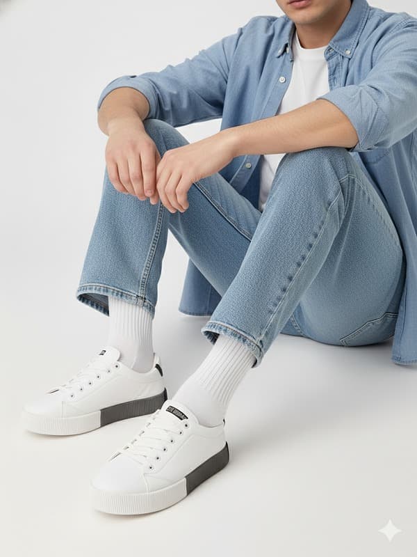 کتونی ونس مردانه پول اند بیر (Pull and Bear) رنگ سفید — تصویر ۷