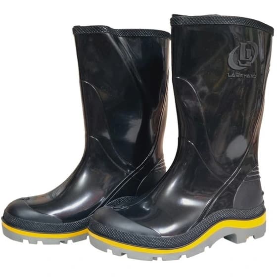 چکمه لاستیکی مشکی بلند مدل لبخند labkhand-long-black-rubber-boots
