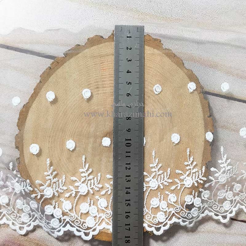 دانتل شیفون طرح گل نیلوفر سری B (کد 48) — تصویر ۳