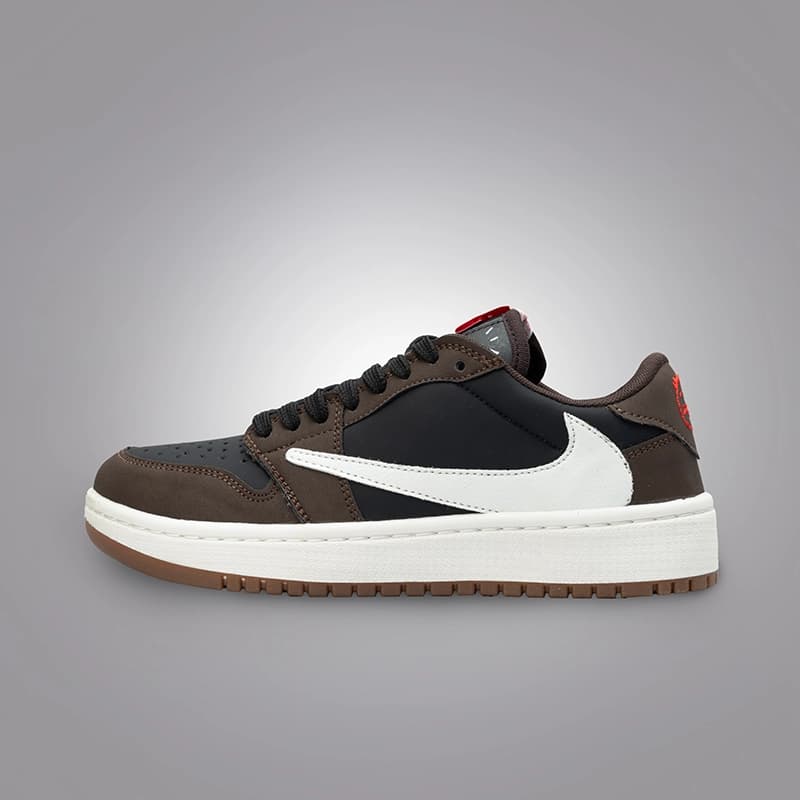 جردن وان ترویس اسکات دارک موکا زنانه (Nike Air Jordan 1 x Low Travis Scott Dark Mocha) کد 2336