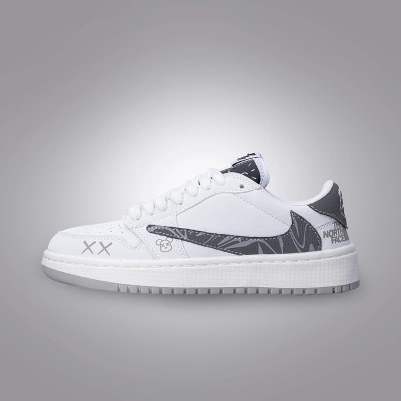 جردن وان ترویس اسکات نورث فیس سفید زنانه (Nike Air Jordan 1 x Low Travis Scott) کد 2339