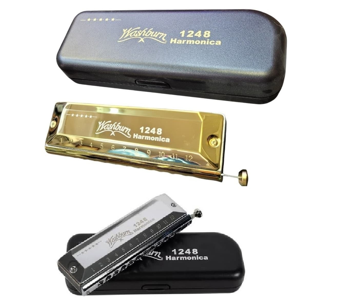 ساز دهنی کروماتیک طلایی Harmonica Washburn 1248