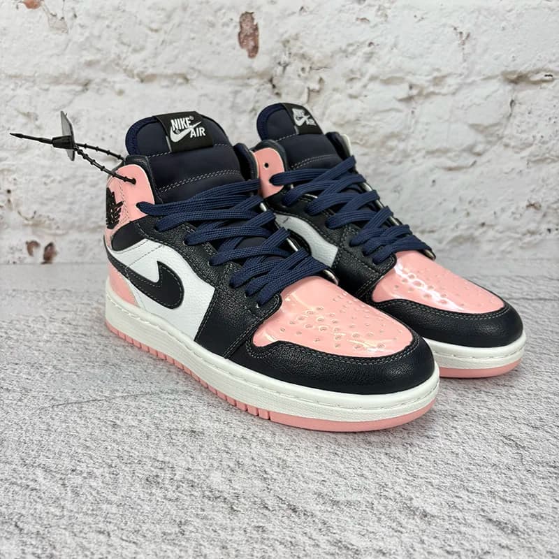 نایک ایر جردن وان ساقدار سرمه ای صورتی (Nike Air Jordan 1 Pink Navy) کد 2341 — تصویر ۶