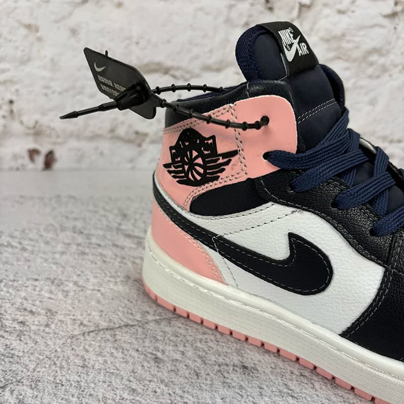 نایک ایر جردن وان ساقدار سرمه ای صورتی (Nike Air Jordan 1 Pink Navy) کد 2341 — تصویر ۵