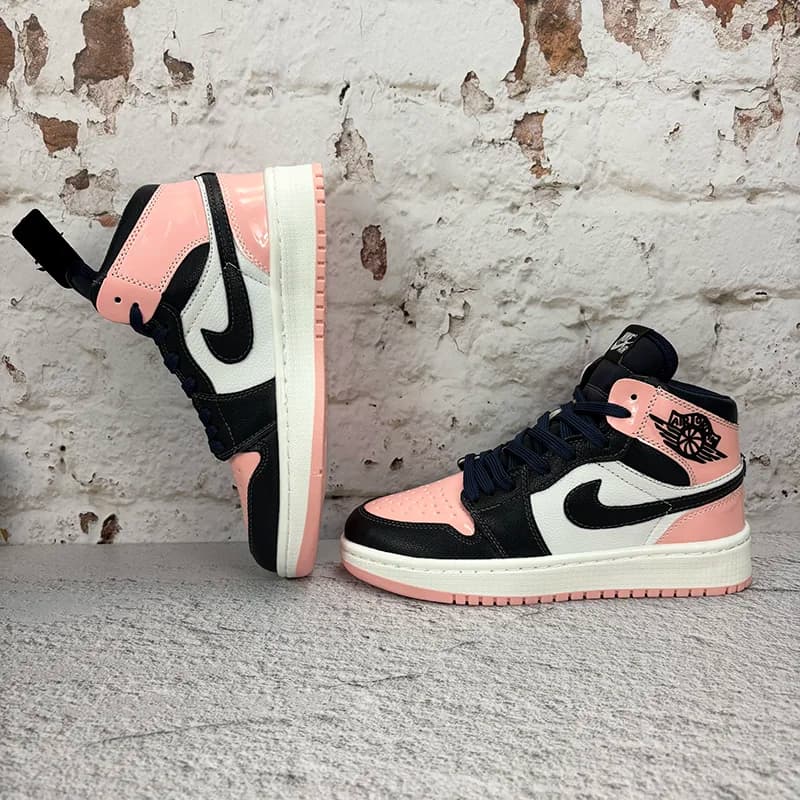 نایک ایر جردن وان ساقدار سرمه ای صورتی (Nike Air Jordan 1 Pink Navy) کد 2341 — تصویر ۳
