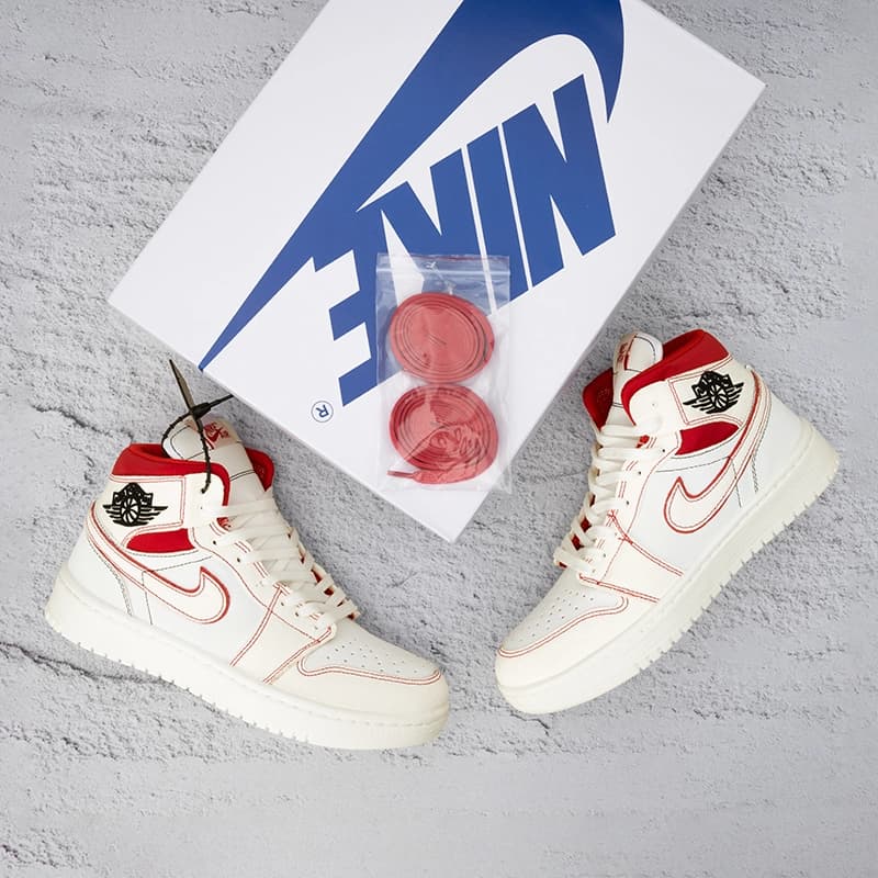 نایک ایر جردن وان ساقدار رد فانتوم زنانه (Nike Air Jordan 1 Red Phantom) کد 2341 — تصویر ۳