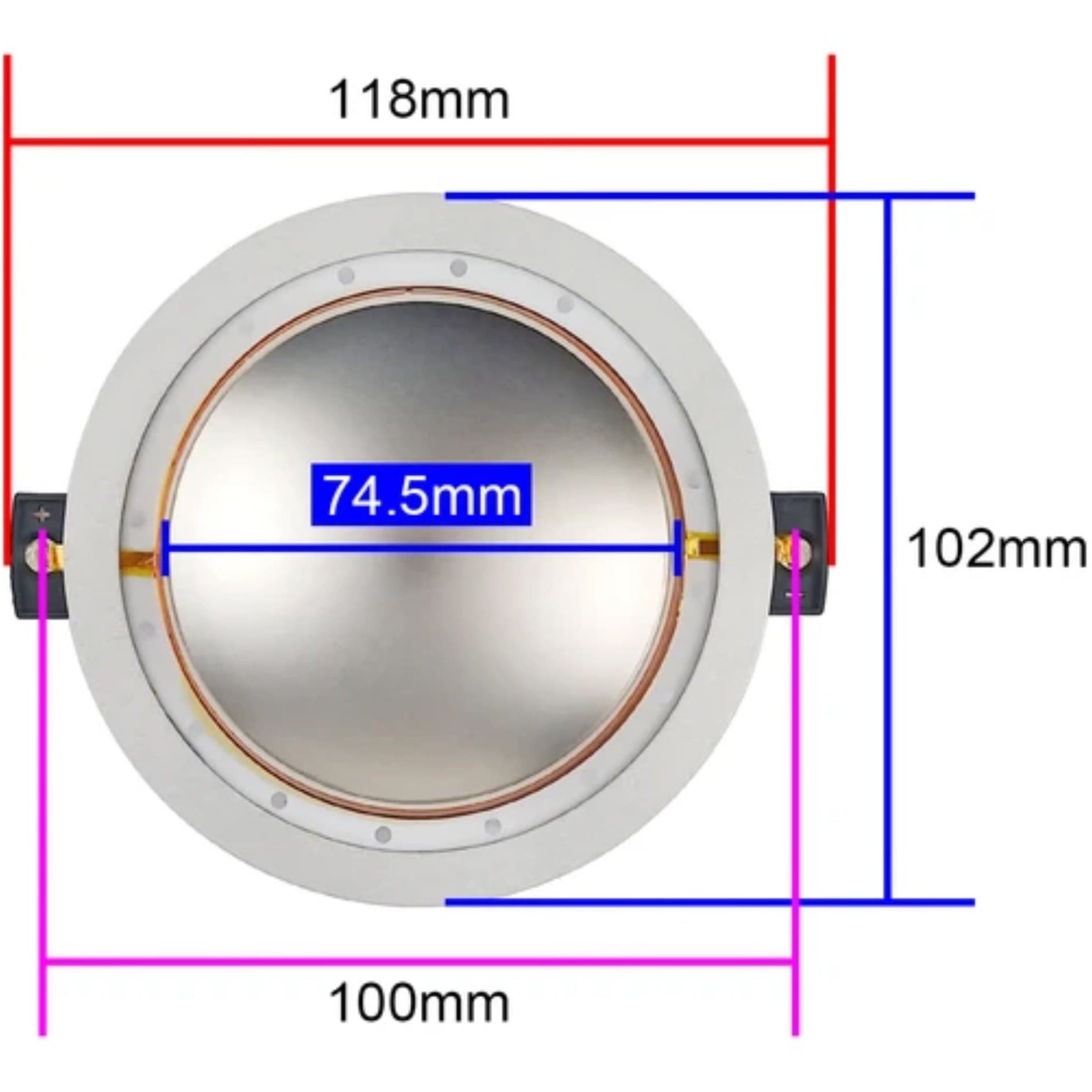 پرده تیوتر (دیافراگم) سایز 3 اینچ tweeter diaphragm 725p — تصویر ۴