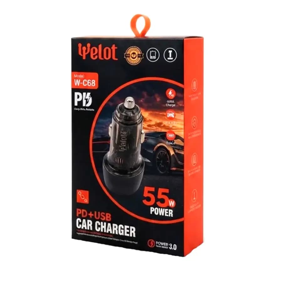 شارژر فندکی 55 وات ویلوت مدل W-C68 — تصویر ۲