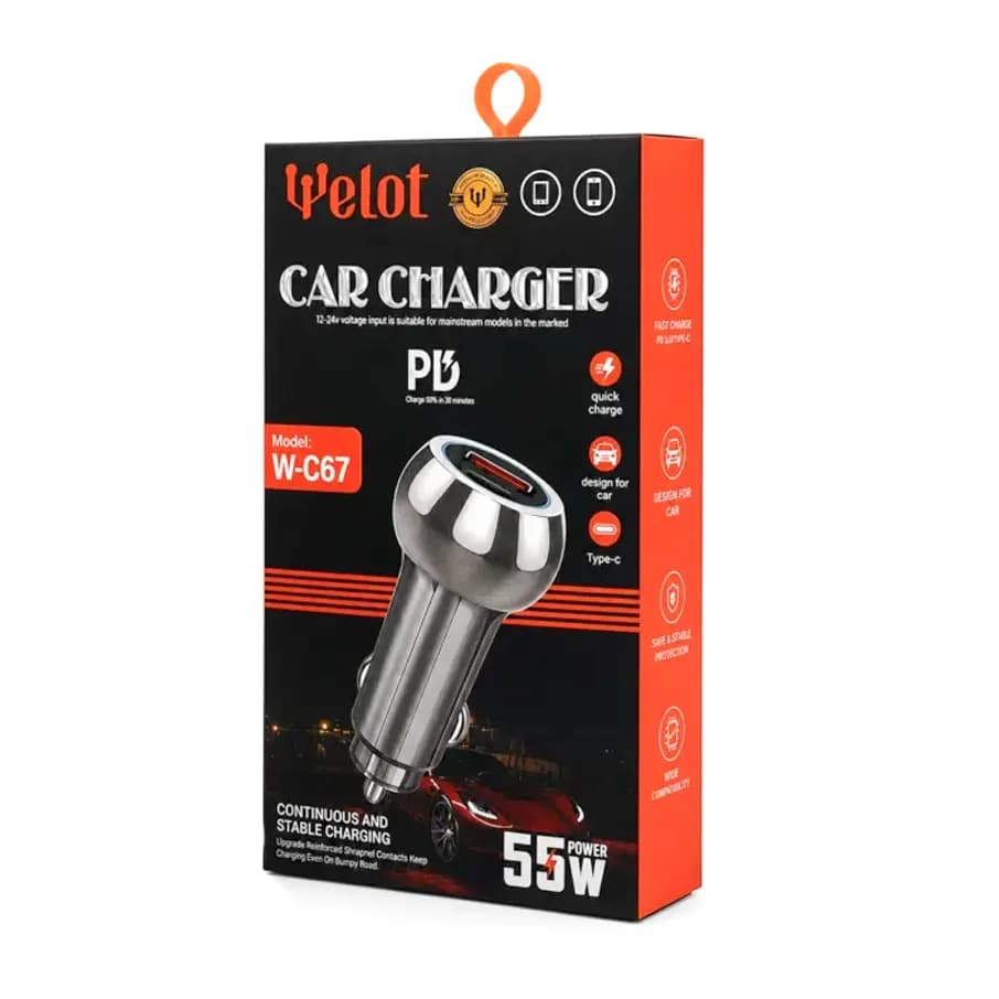 شارژر فندکی 55 وات ویلوت مدل W-C67 — تصویر ۲