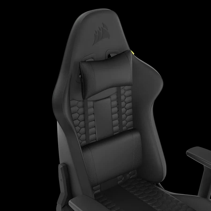 صندلی گیمینگ CORSAIR TC100 RELAXD LEATHERETTE – BLACK — تصویر ۴