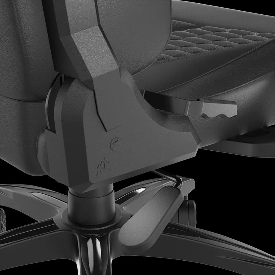 صندلی گیمینگ CORSAIR TC100 RELAXD LEATHERETTE – BLACK — تصویر ۵