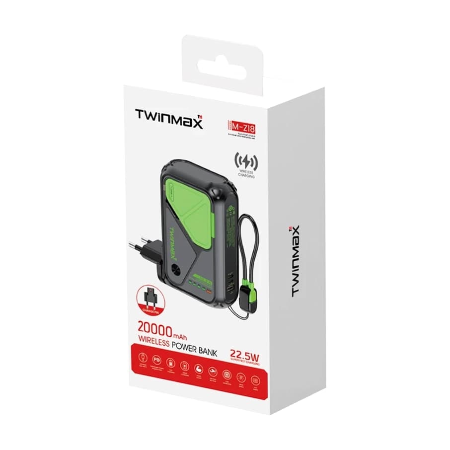 پاور بانک TWINMAX مدل MZ-18 ظرفیت 20000 میلی آمپر — تصویر ۲