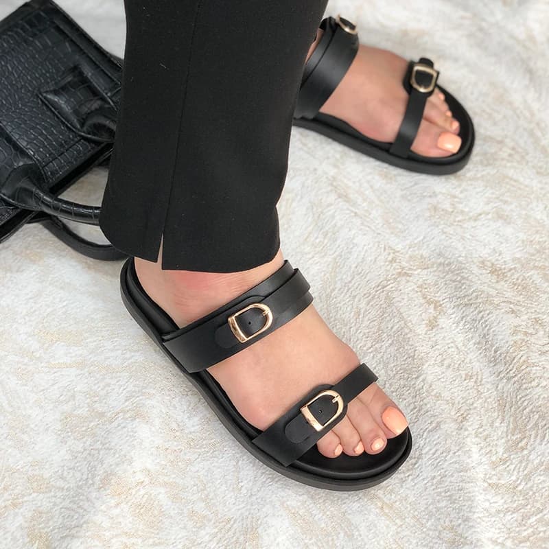 اسلیپر زنانه زارا (ZARA) مدل نورا رنگ مشکی — تصویر ۲