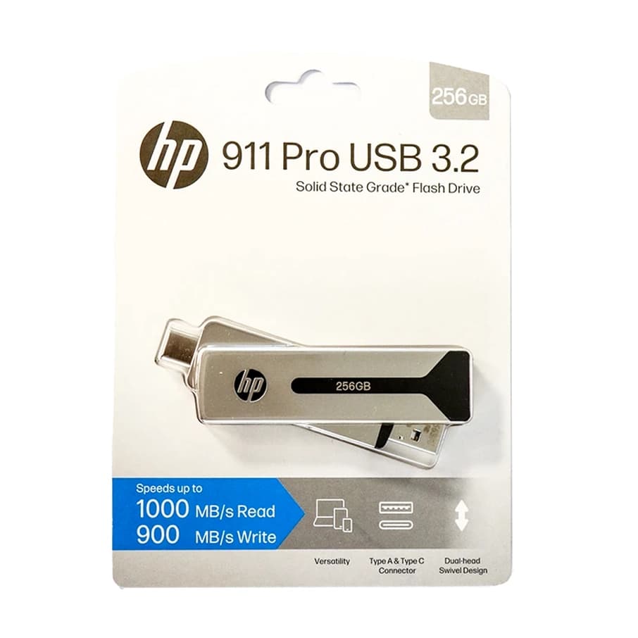 فلش مموری اچ پی مدل 911PRO ظرفیت 256 گیگابایت USB3.2 / دارای OTG TYPE C — تصویر ۴