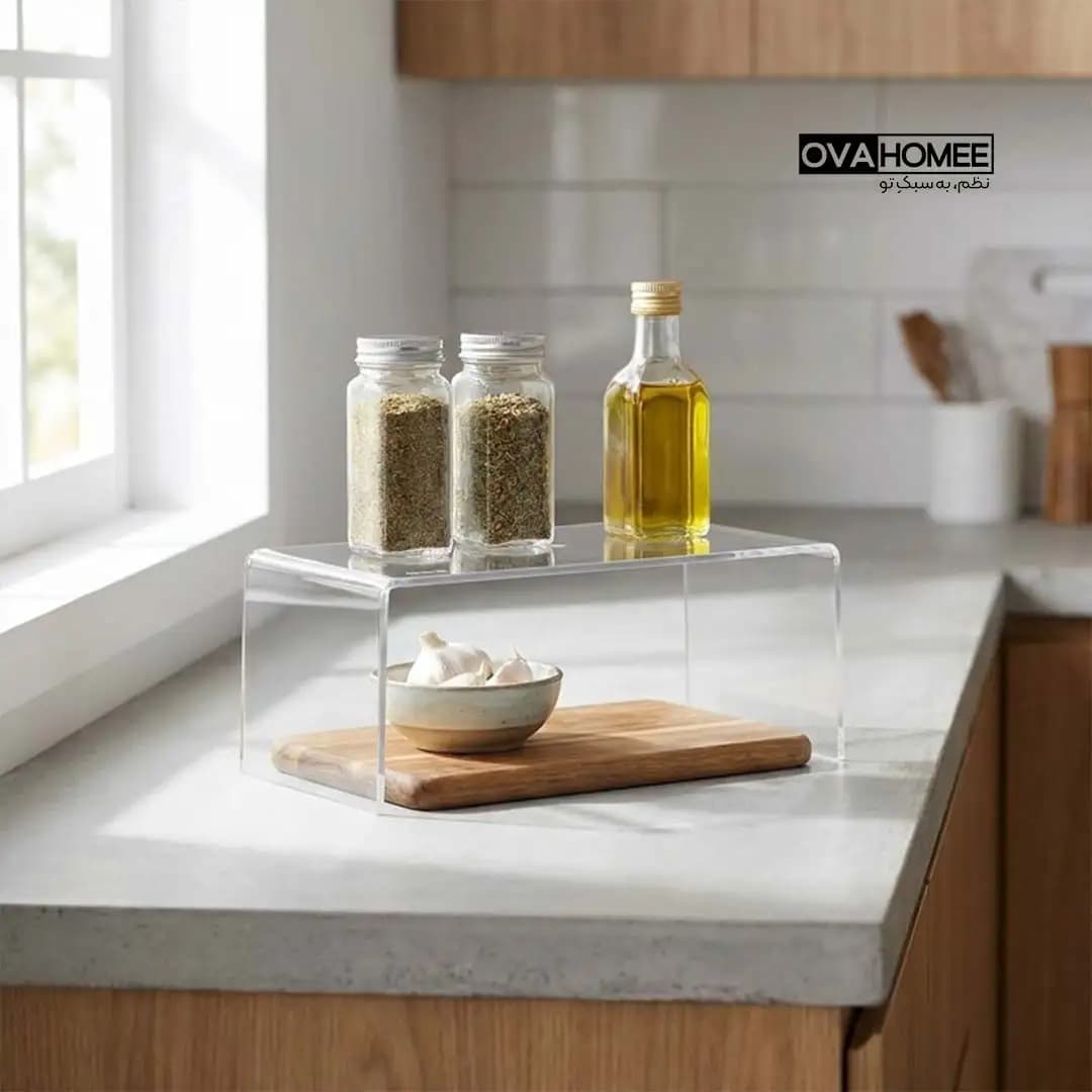 راف کابینت مرسه | راف نظم‌دهنده کریستالی داخل کابینت سایز کوچک — تصویر ۳