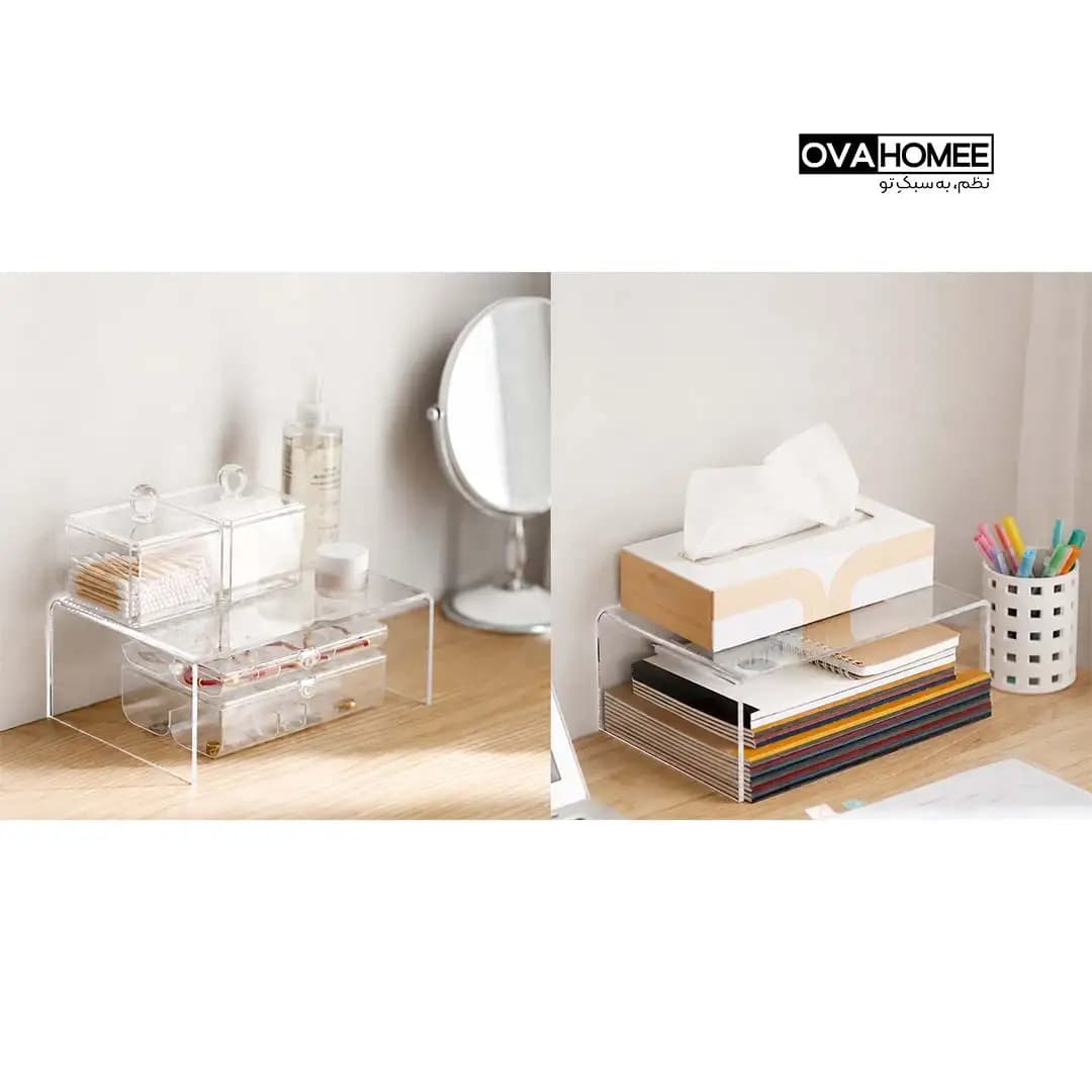 راف کابینت مرسه | راف نظم‌دهنده کریستالی داخل کابینت سایز کوچک — تصویر ۴